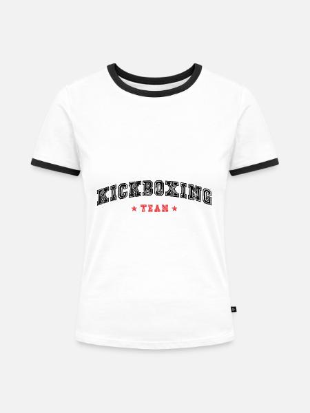 Kickboxing Team - Frauen Kontrast-T-Shirt - Weiß/Schwarz
