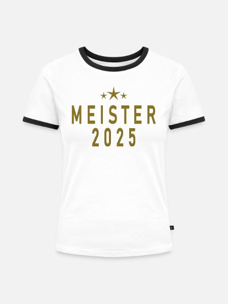Meister 2025 - Frauen Kontrast-T-Shirt - Weiß/Schwarz