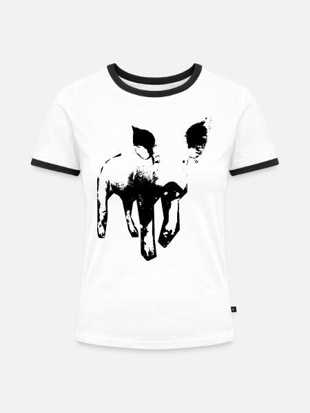 Animal Liberation Schwein - Frauen Kontrast-T-Shirt - Weiß/Schwarz
