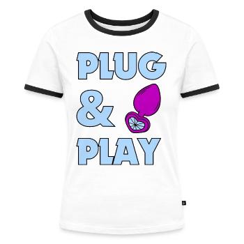 Analsex versautes Geschenk Analverkehr Sex Liebe - Frauen Kontrast-T-Shirt - Weiß/Schwarz - Vorne - Selfina (174cm)