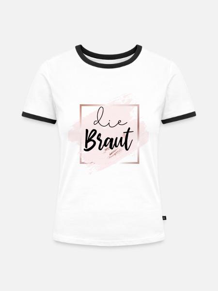 die Braut - Frauen Kontrast-T-Shirt - Weiß/Schwarz