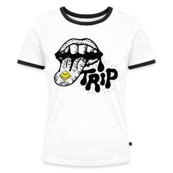 Ecstasy Trip - Frauen Kontrast-T-Shirt - Weiß/Schwarz - Vorne - Selfina (174cm)