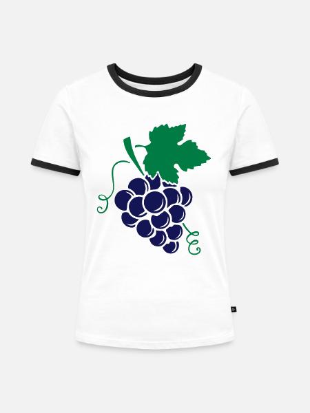 grapes design - Frauen Kontrast-T-Shirt - Weiß/Schwarz