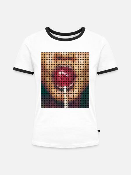 Lolli Wholes - Frauen Kontrast-T-Shirt - Weiß/Schwarz