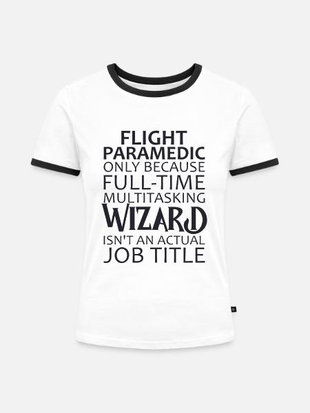 Flight Paramedic Wizard Luftrettung - Frauen Kontrast-T-Shirt - Weiß/Schwarz