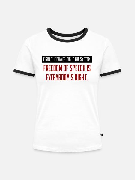 speech freedom - Frauen Kontrast-T-Shirt - Weiß/Schwarz