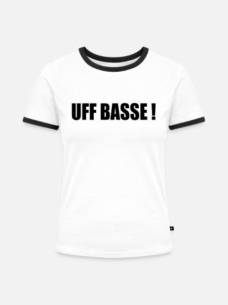 UFFBASSE - Frauen Kontrast-T-Shirt - Weiß/Schwarz