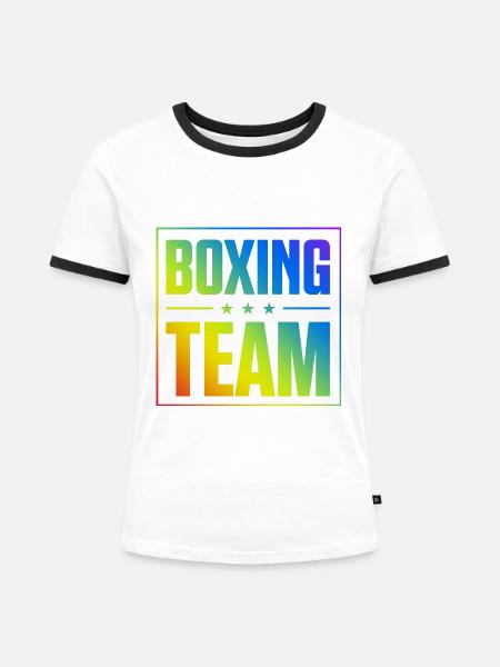 Boxing Team - Frauen Kontrast-T-Shirt - Weiß/Schwarz
