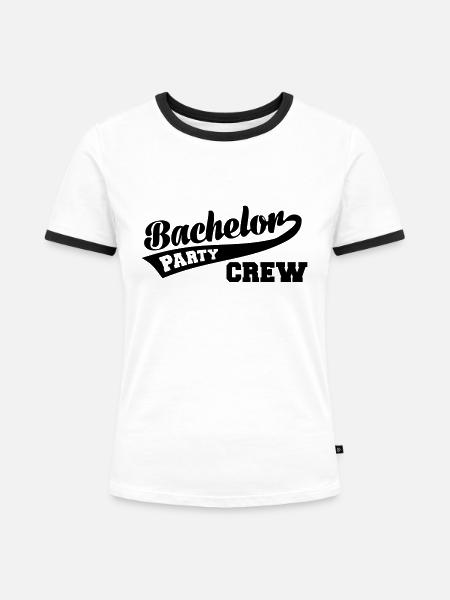 Bachelor Party Crew - Frauen Kontrast-T-Shirt - Weiß/Schwarz