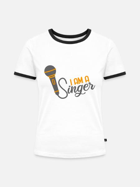 I am a singer - Frauen Kontrast-T-Shirt - Weiß/Schwarz