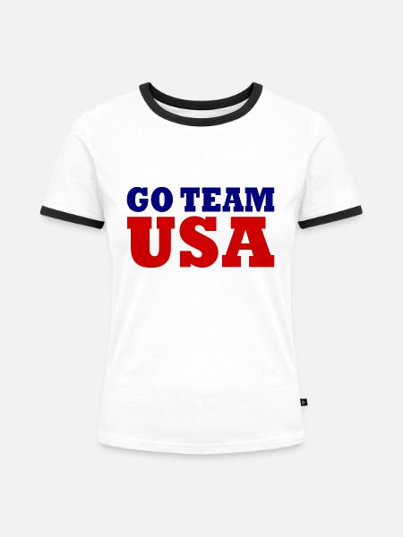 Go team usa - Frauen Kontrast-T-Shirt - Weiß/Schwarz