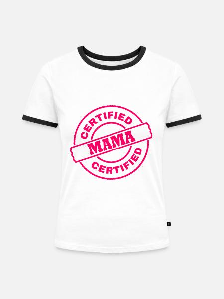 Mama - Frauen Kontrast-T-Shirt - Weiß/Schwarz
