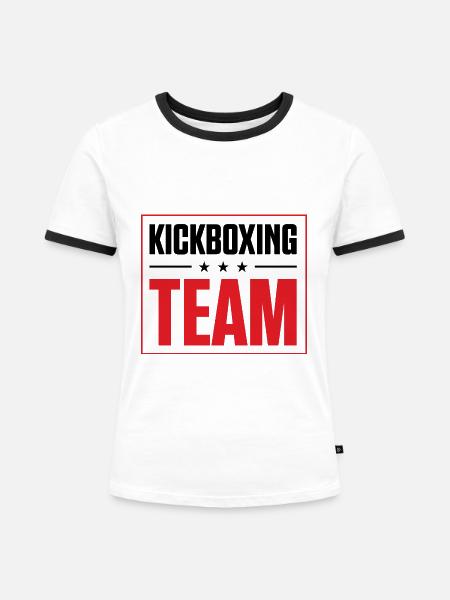 Kickboxing Team - Frauen Kontrast-T-Shirt - Weiß/Schwarz