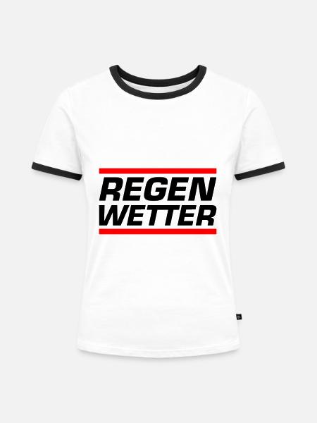 Regen Wetter - Frauen Kontrast-T-Shirt - Weiß/Schwarz