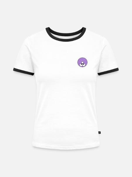 Donut - Frauen Kontrast-T-Shirt - Weiß/Schwarz