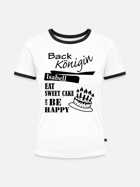 Backmeisterin Isabell - Frauen Kontrast-T-Shirt - Weiß/Schwarz
