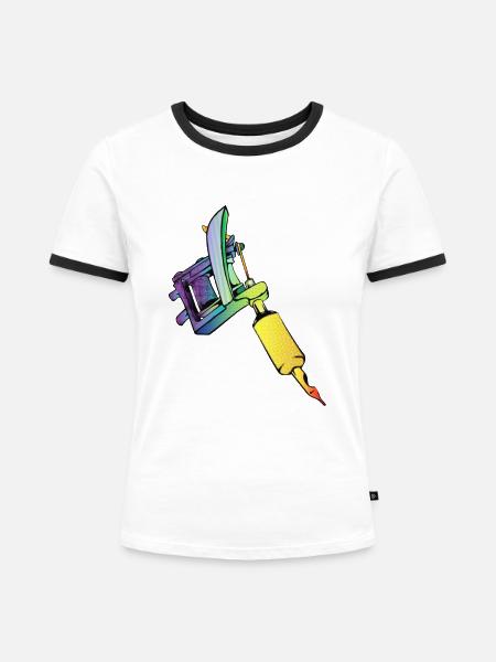 dermograph - Frauen Kontrast-T-Shirt - Weiß/Schwarz