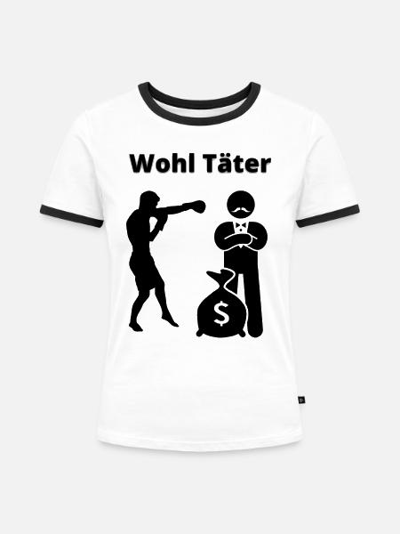 Wohltäter - Frauen Kontrast-T-Shirt - Weiß/Schwarz