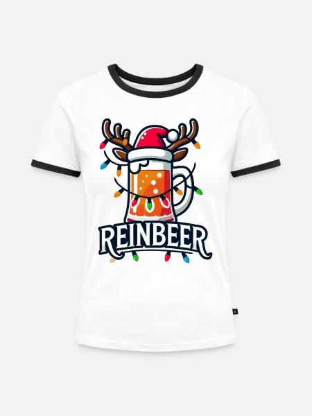 Reinbeer - Frauen Kontrast-T-Shirt - Weiß/Schwarz