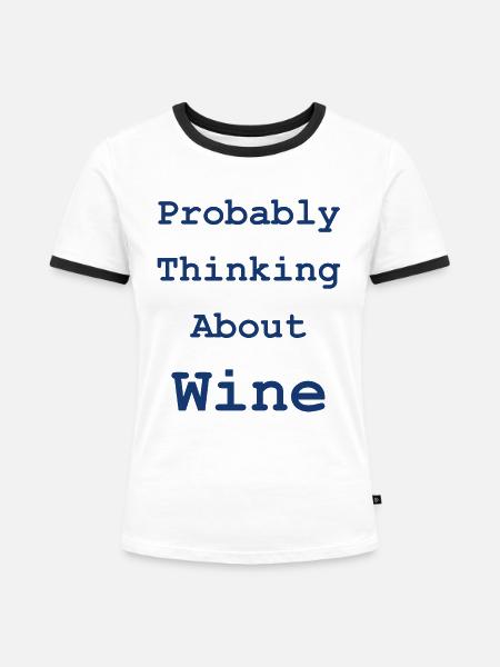 Ich spreche fließend Wein - Frauen Kontrast-T-Shirt - Weiß/Schwarz