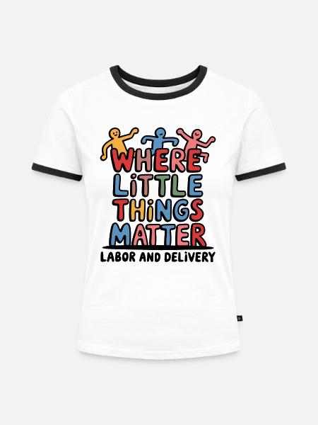 Pflege mit Herz und Leidenschaft - Frauen Kontrast-T-Shirt - Weiß/Schwarz