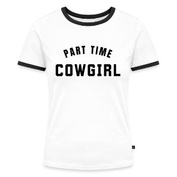 WILD WILD WEST - Frauen Kontrast-T-Shirt - Weiß/Schwarz - Vorne - Selfina (174cm)