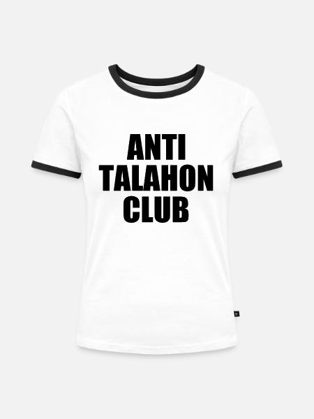 Anti talahon club - Frauen Kontrast-T-Shirt - Weiß/Schwarz