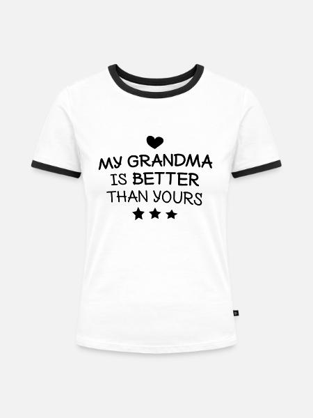 My Grandma - Frauen Kontrast-T-Shirt - Weiß/Schwarz