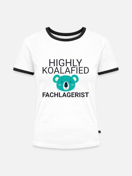 Fachlagerist Koalafied - Frauen Kontrast-T-Shirt - Weiß/Schwarz