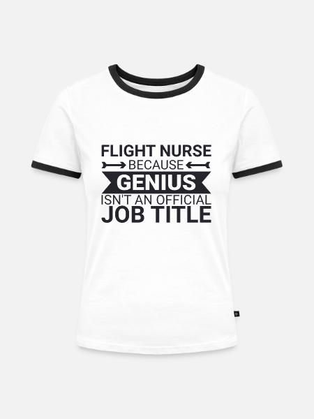 Flight Nurse Genius Luftrettung - Frauen Kontrast-T-Shirt - Weiß/Schwarz