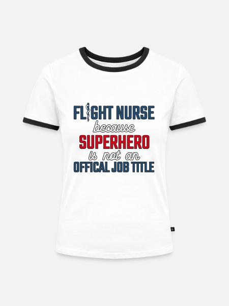 Flight Nurse Superhero Luftrettung - Frauen Kontrast-T-Shirt - Weiß/Schwarz