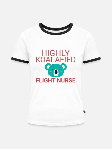 Flight Nurse Koalafied Luftrettung - Frauen Kontrast-T-Shirt - Weiß/Schwarz