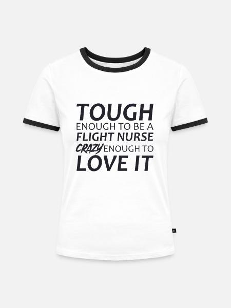 Flight Nurse Crazy Luftrettung - Frauen Kontrast-T-Shirt - Weiß/Schwarz