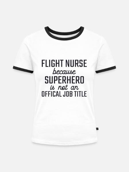 Flight Nurse Superhero Luftrettung - Frauen Kontrast-T-Shirt - Weiß/Schwarz
