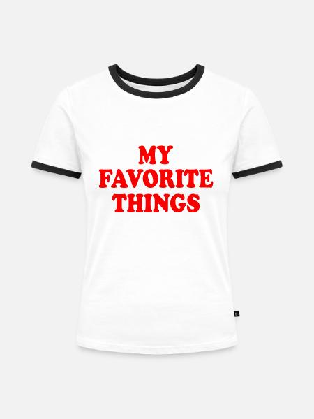 my favorite things - Frauen Kontrast-T-Shirt - Weiß/Schwarz