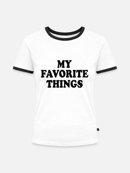 my favorite things - Frauen Kontrast-T-Shirt - Weiß/Schwarz