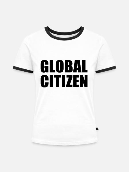 global citizen - Frauen Kontrast-T-Shirt - Weiß/Schwarz