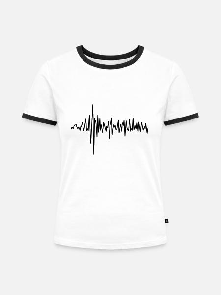 Frequenz - Frauen Kontrast-T-Shirt - Weiß/Schwarz