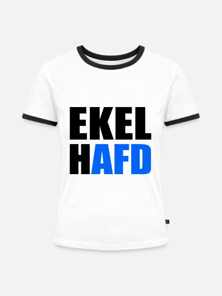 ekelhafd - Frauen Kontrast-T-Shirt - Weiß/Schwarz
