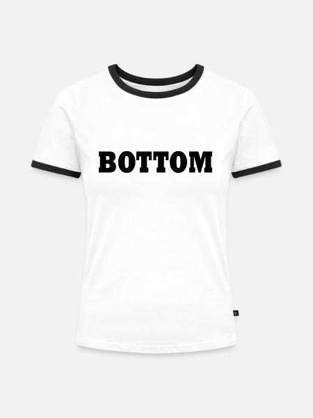 Bottom - Frauen Kontrast-T-Shirt - Weiß/Schwarz