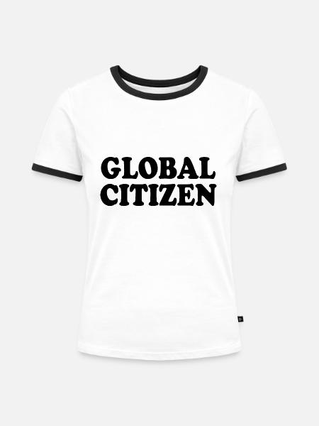 global citizen - Frauen Kontrast-T-Shirt - Weiß/Schwarz