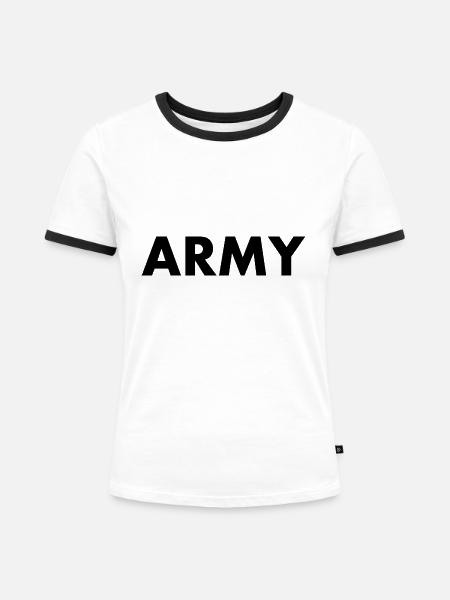 Army - Frauen Kontrast-T-Shirt - Weiß/Schwarz