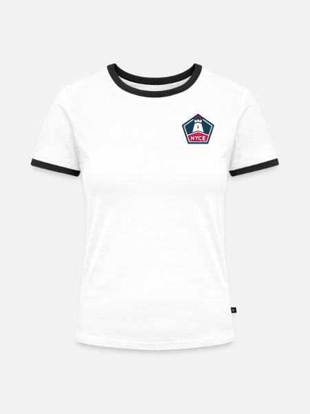 NYCE - Frauen Kontrast-T-Shirt - Weiß/Schwarz