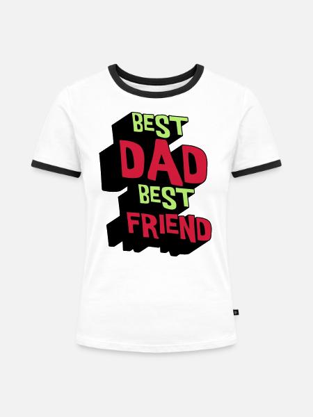 Bester Vater Bester Freund - Frauen Kontrast-T-Shirt - Weiß/Schwarz