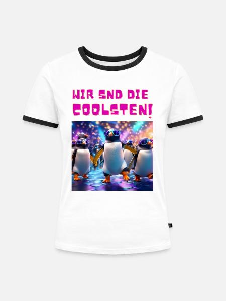 Die Coolsten! - Frauen Kontrast-T-Shirt - Weiß/Schwarz