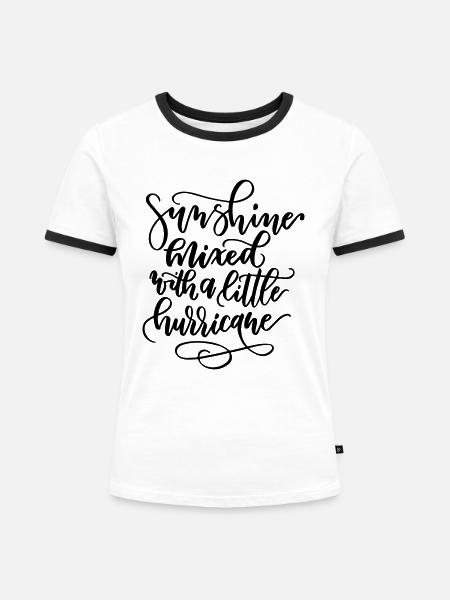 sunshine - Frauen Kontrast-T-Shirt - Weiß/Schwarz