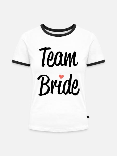 Team Bride - Frauen Kontrast-T-Shirt - Weiß/Schwarz