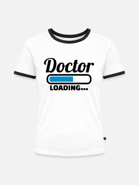 Arzt - Frauen Kontrast-T-Shirt - Weiß/Schwarz