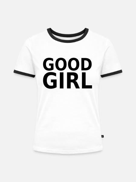 Good Girl - Frauen Kontrast-T-Shirt - Weiß/Schwarz