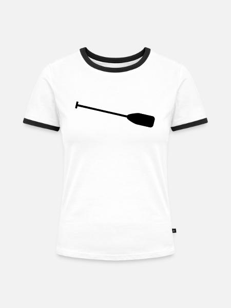 Paddel - Frauen Kontrast-T-Shirt - Weiß/Schwarz